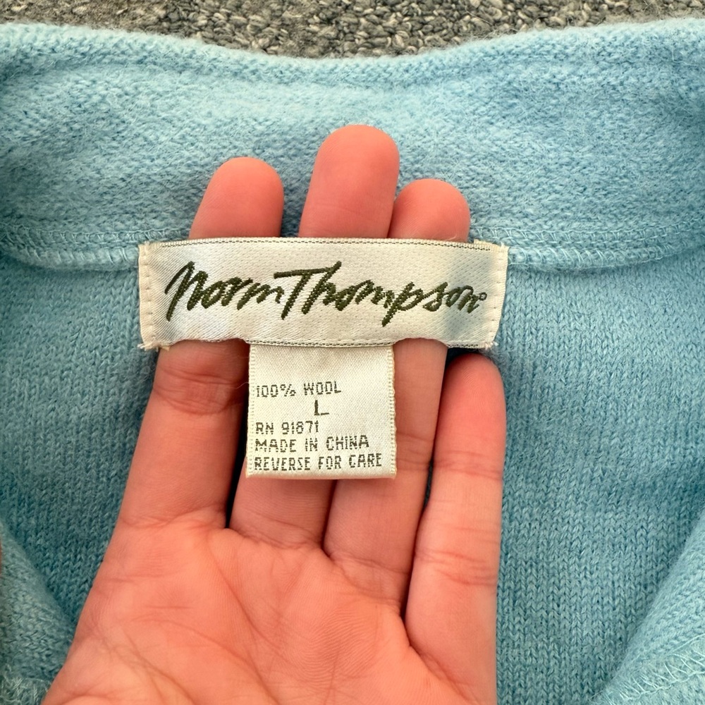 Norm Thompson Light Blue Women's Cape Jacket - Picture 4 of 7